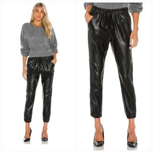 NWT Revolve Walk It Out Faux Leather Jogger in Black Plus XXL